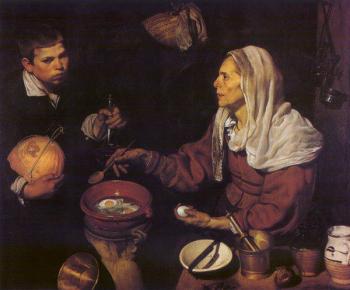 Diego Rodriguez De Silva Velazquez : An Old Woman Cooking Eggs